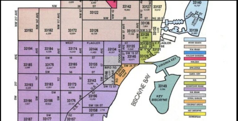 Miami zip code map